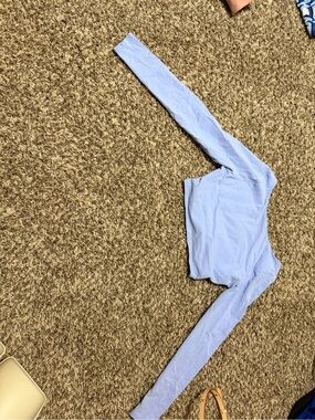 Forever 21 Light Blue Long Sleeve Crop Top